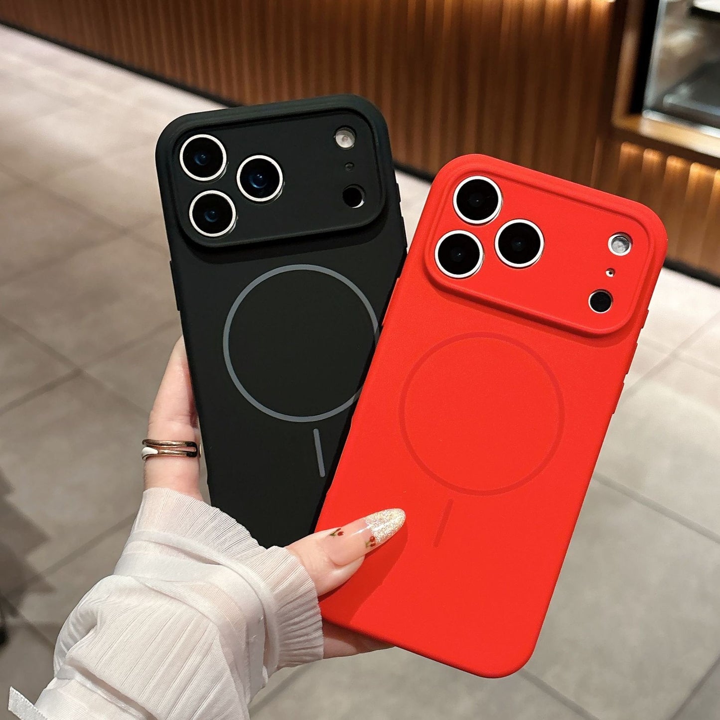 Applicable To 17 Fine Circle Magnetic Phone Case Liquid Silicone