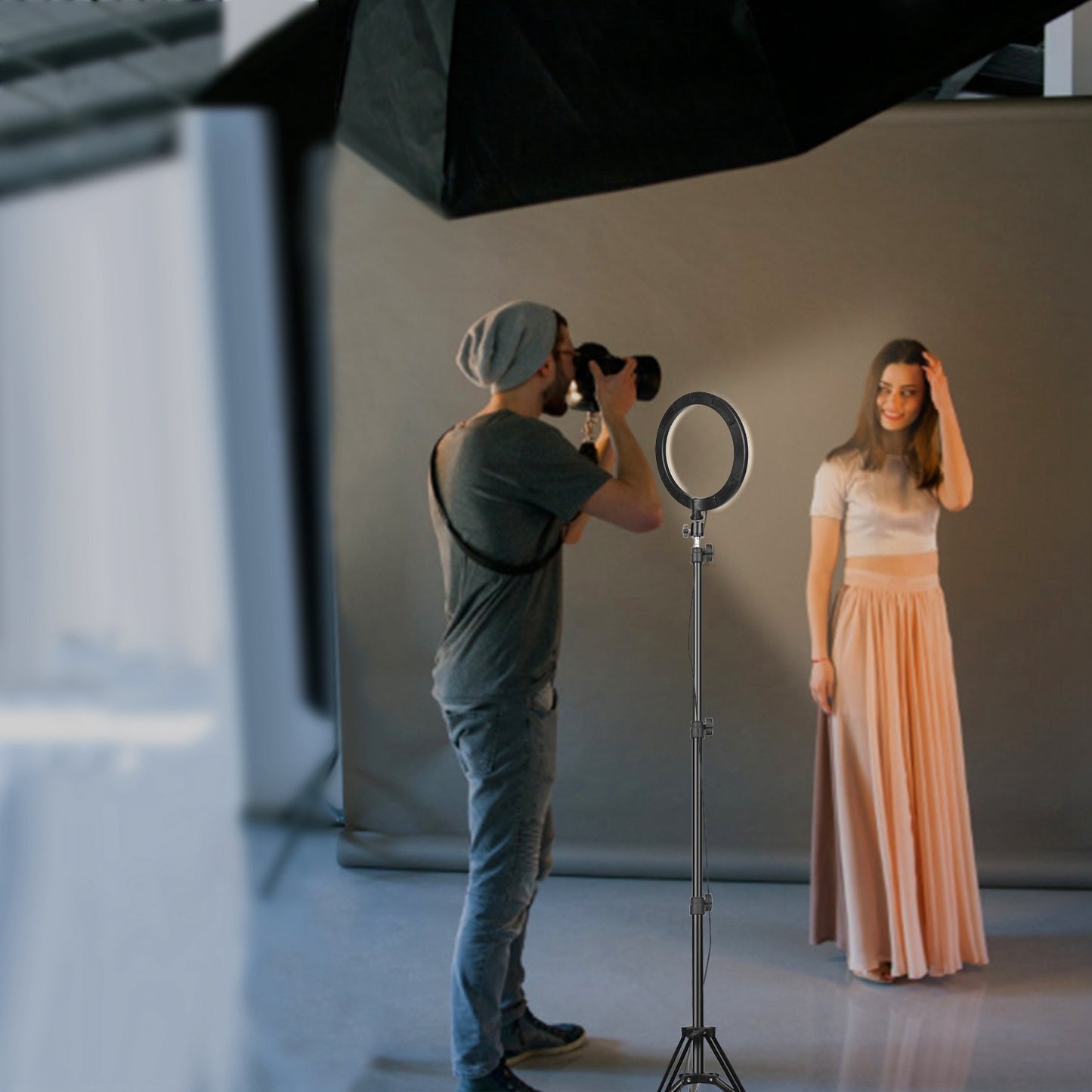 10in LED Selfie Ring Light Dimmable 120 LEDs Makeup Ring Lights With Adjustable Tripod Stand Cell Phone Holder USB Powered For YouTube Video Live Stream Makeup Photography