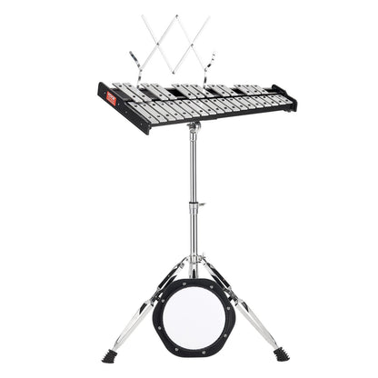 30 Note Glockenspiel Xylophone Bell Kit, Professional Percussion Instrument Set With Mallets, Drum Sticks, Music Stand,  8" Practice Pad, Adjustable Stand And Carrying Bag For Students & Adults