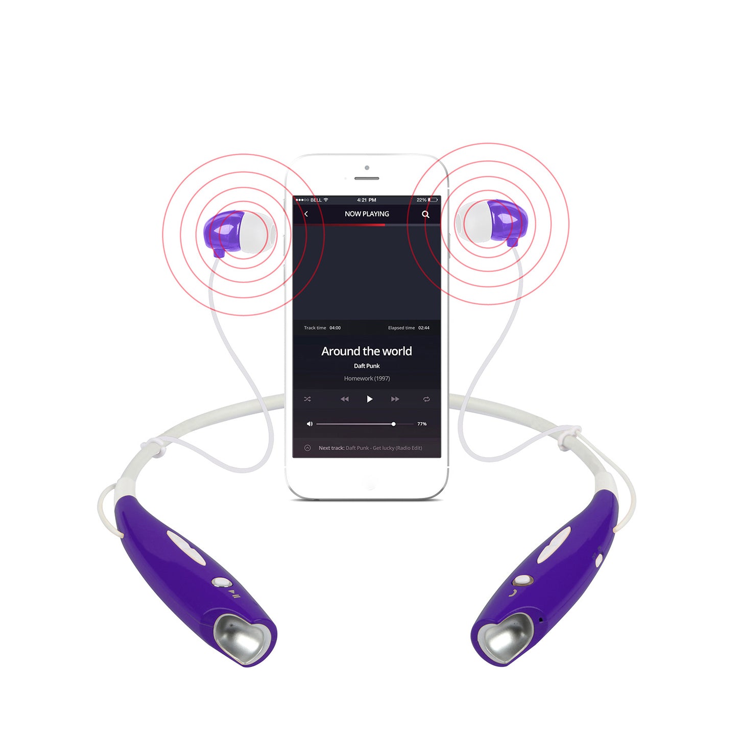 Wireless Stereo Headsets Sport Neckband Headphones In-ear Magnetic IPX4 Waterproof Earbuds With Built-in Mic Call Vibrate Alert Number Broadcast Running Gym